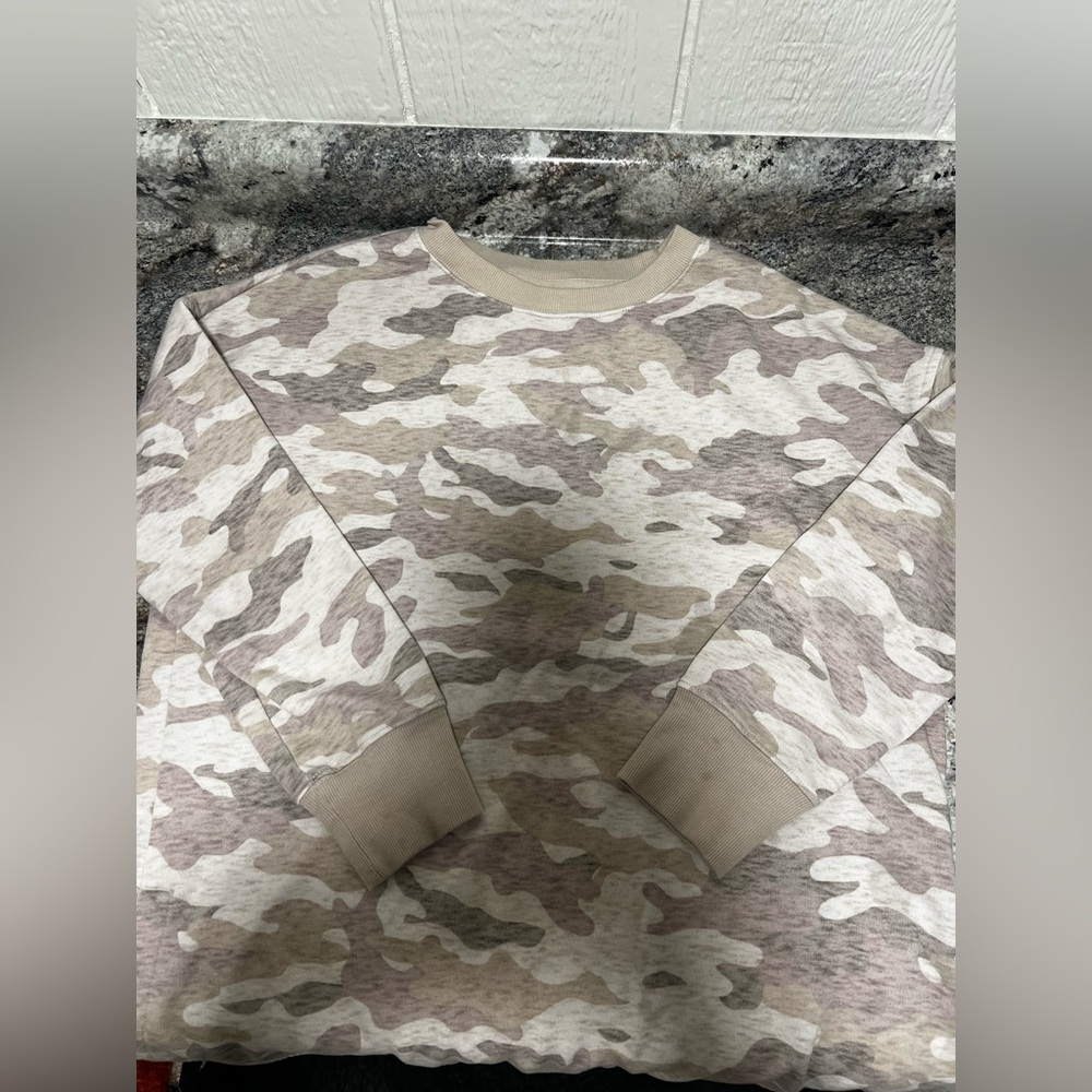 Beige Camo Long Sleeve Top
